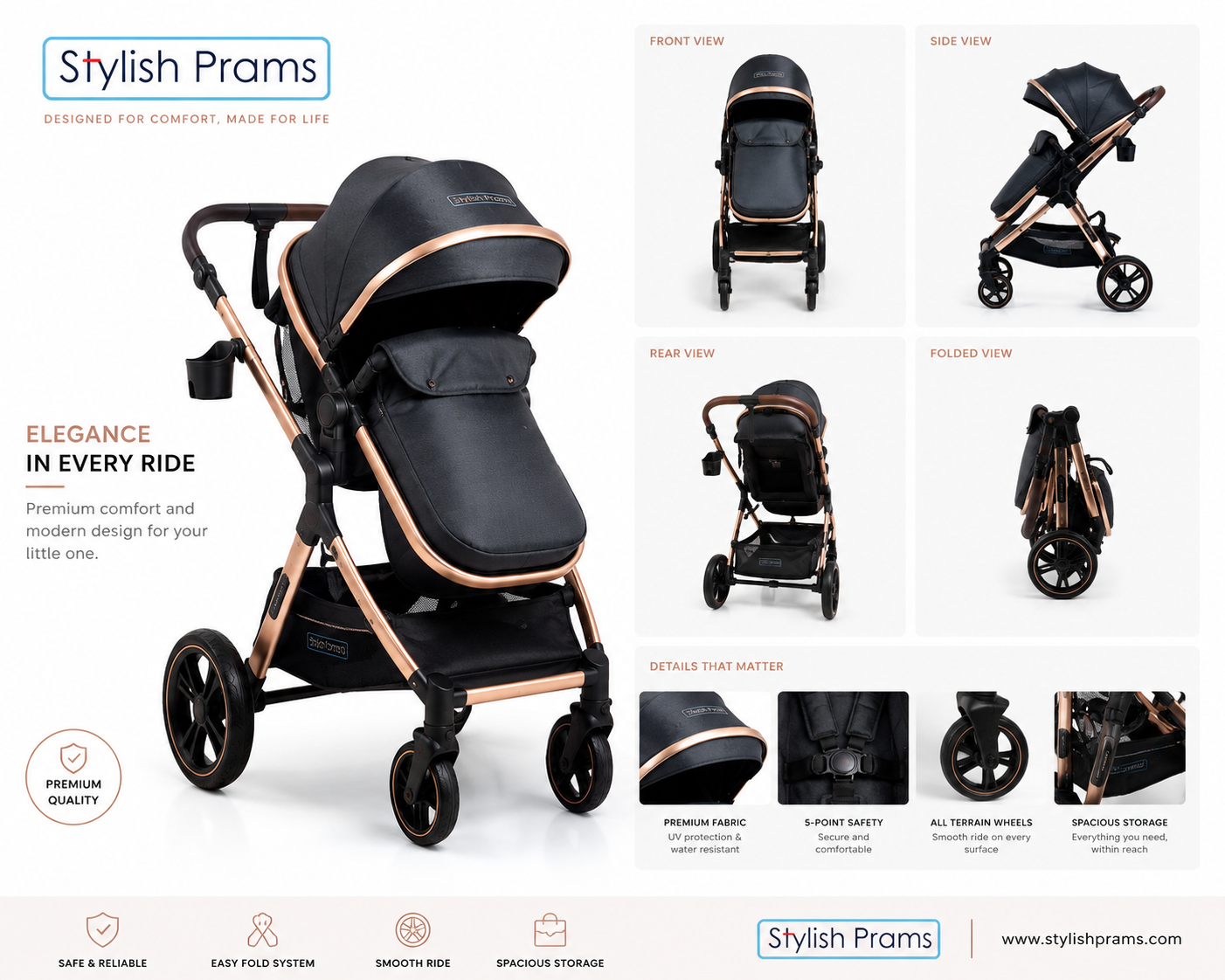 Stylish Prams Luxury Stroller